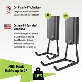 Easy-release lever enables quick tool repositioning on MIDI hooks.
