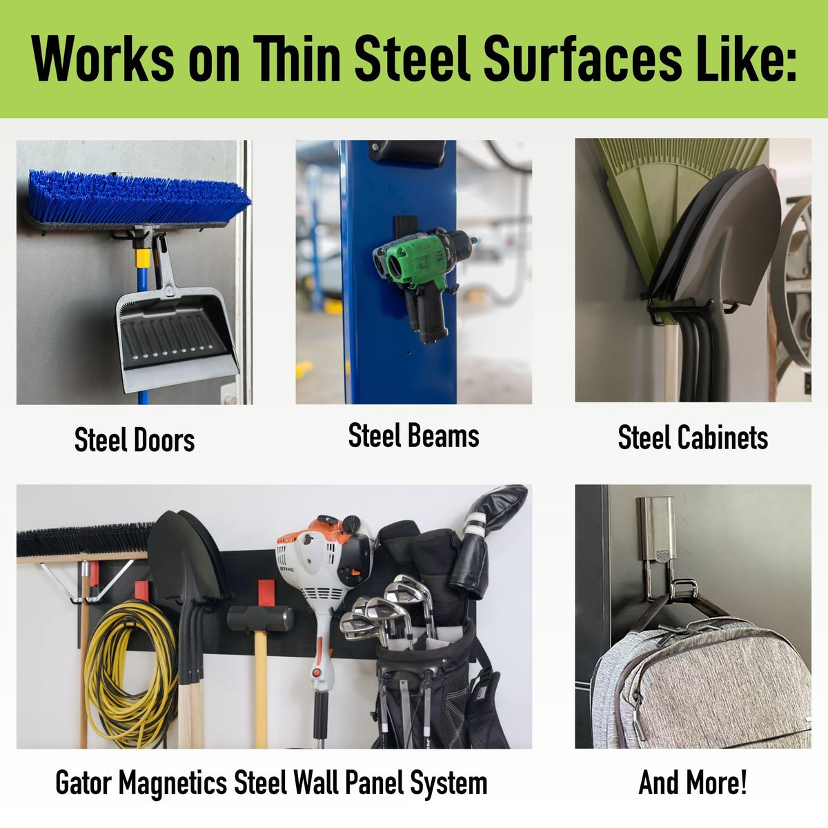 Gator Magnetics MIDI heavy-duty hold on steel for reliable tool organization.