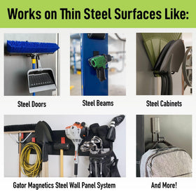 Gator Magnetics MIDI heavy-duty hold on steel for reliable tool organization.