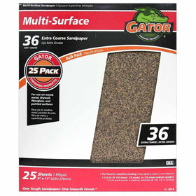 Gator 9x11 sanding sheets front view for versatile wood, metal, and paint prep.