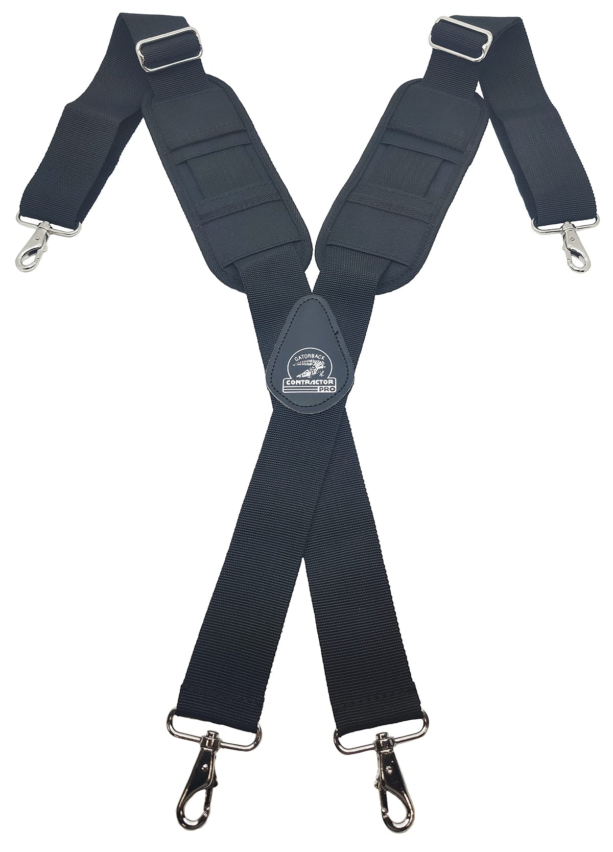 GATORBACK B606 molded air-channel suspenders with shoulder pads for comfort and ventilation.