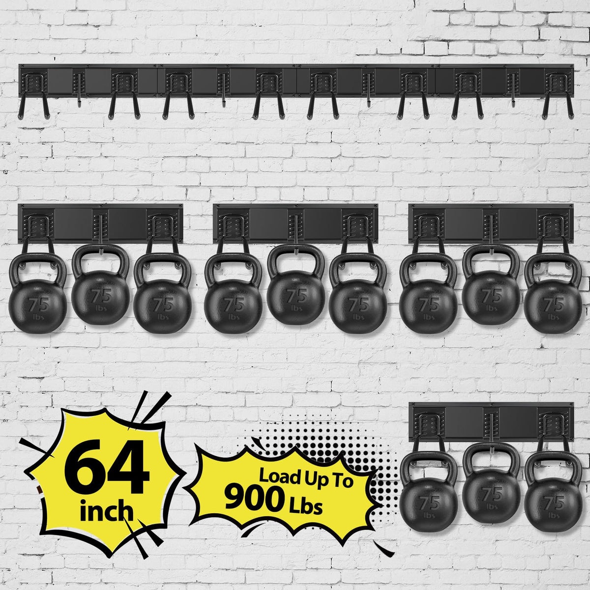 Gatsowm heavy duty yard tool organizer hooks hold shovels, rakes, and more.