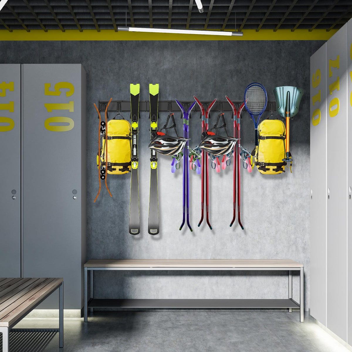 Gatsowm space saving garage storage helps declutter corners and maximize wall space.