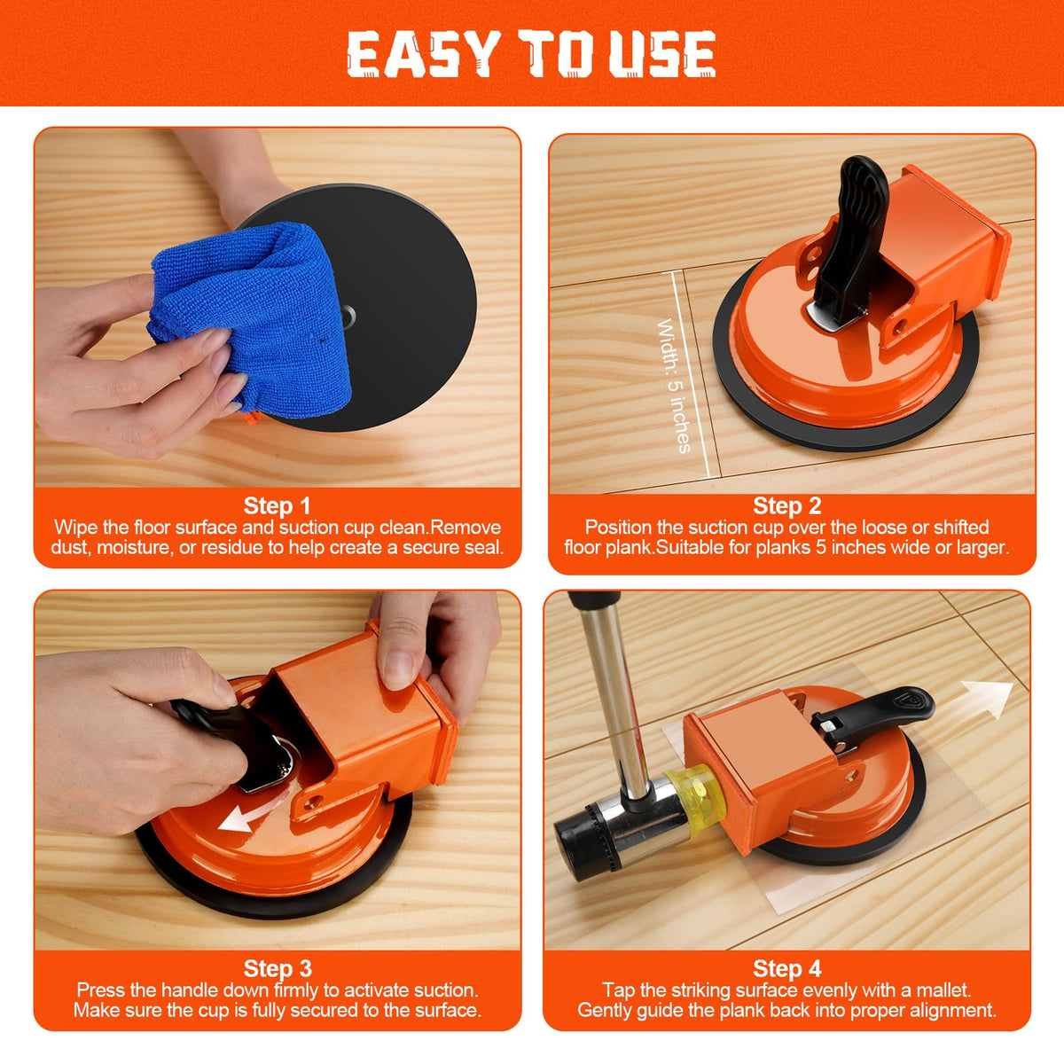 Gavhaio Floor Gap Fixer dual-face mallet guides controlled plank alignment.