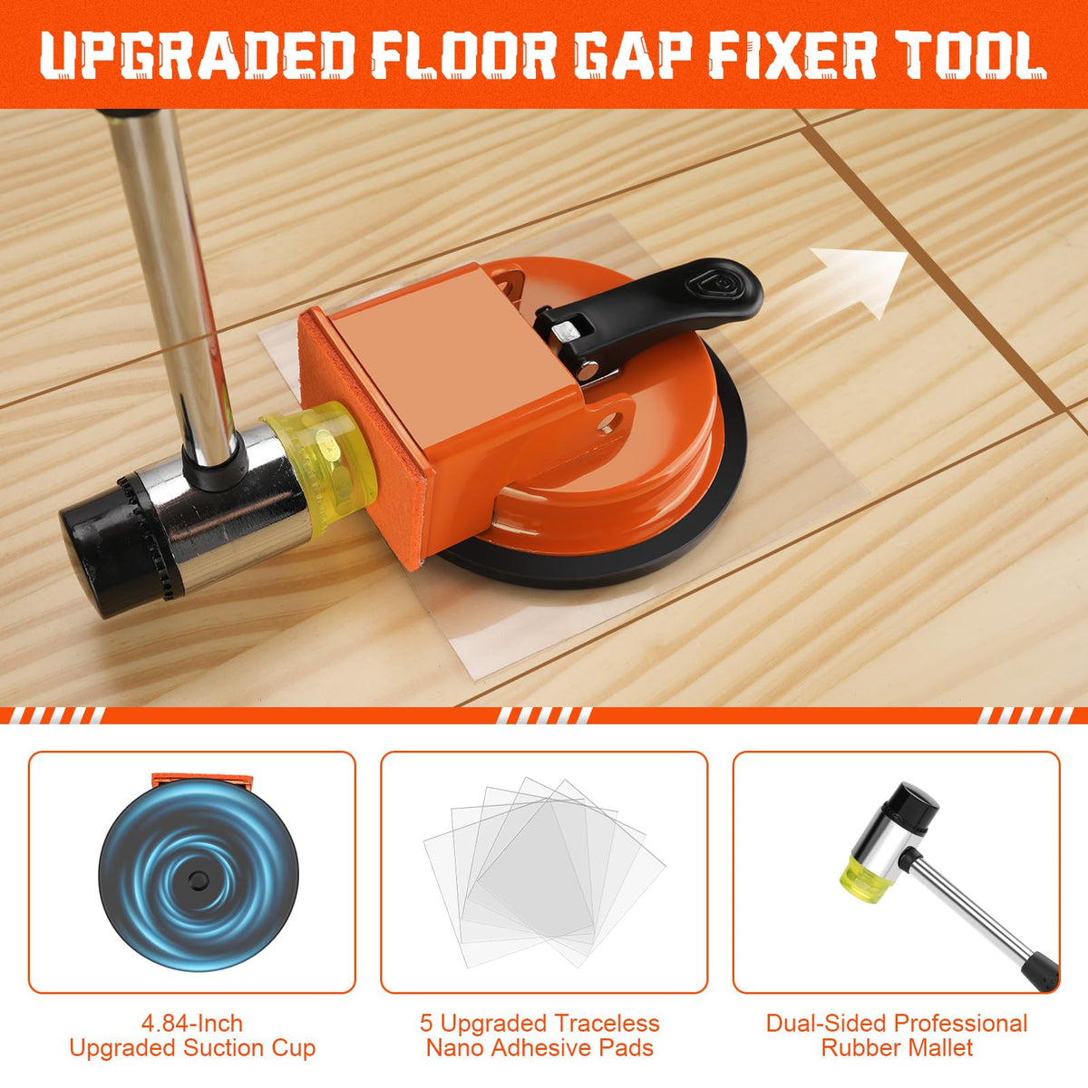 Gavhaio Floor Gap Fixer kit contents show a complete repair setup.