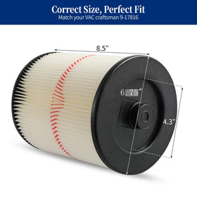 Gazeer pleated filter close-up showing high surface area for dirt capture
