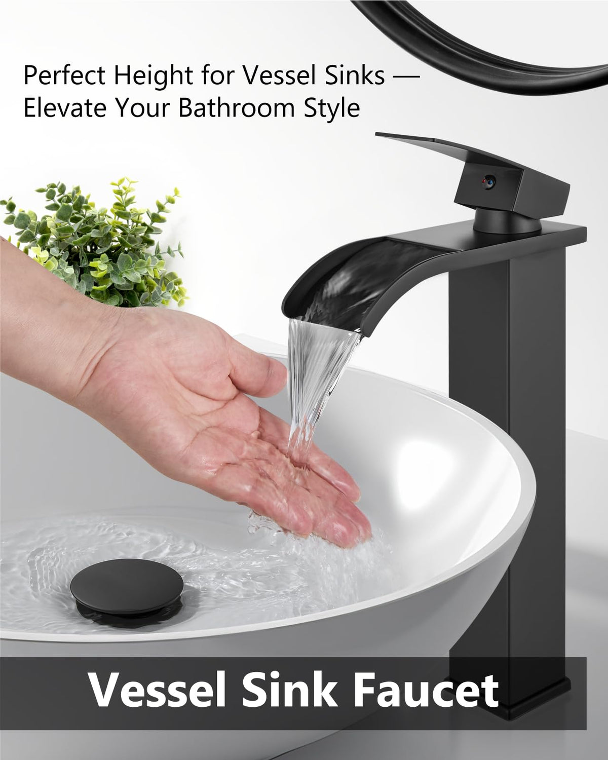 GBBNE bathroom faucet with single handle control and sleek matte black finish