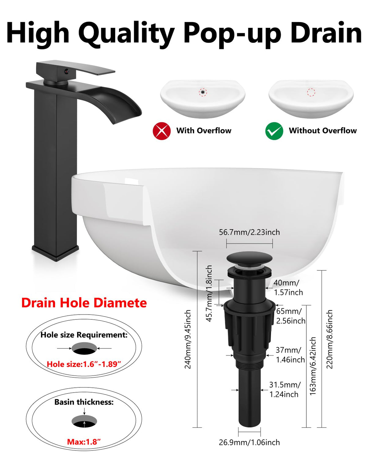 GBBNE matte black finish resists fingerprints for easy maintenance
