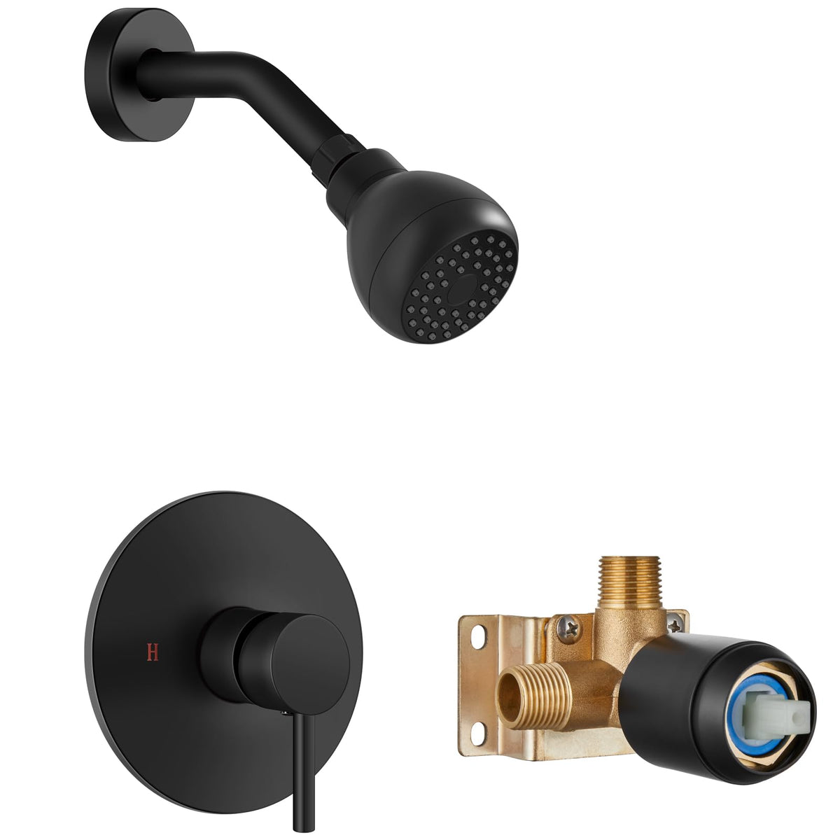 GBBNE shower faucet with valve in matte black for durable performance