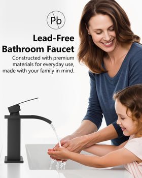 GBBNE single-hole faucet with deck plate for adaptable three-hole sinks.