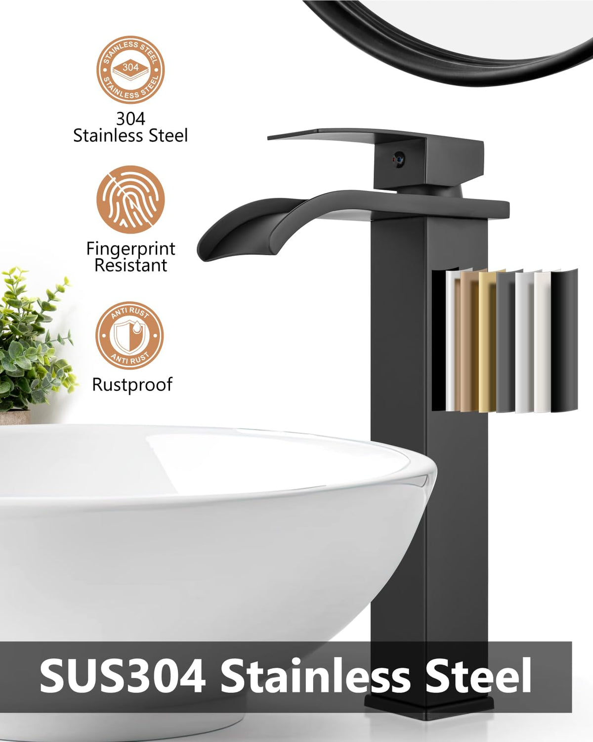 GBBNE single-hole lavatory tap designed for vessel sinks and compact spaces