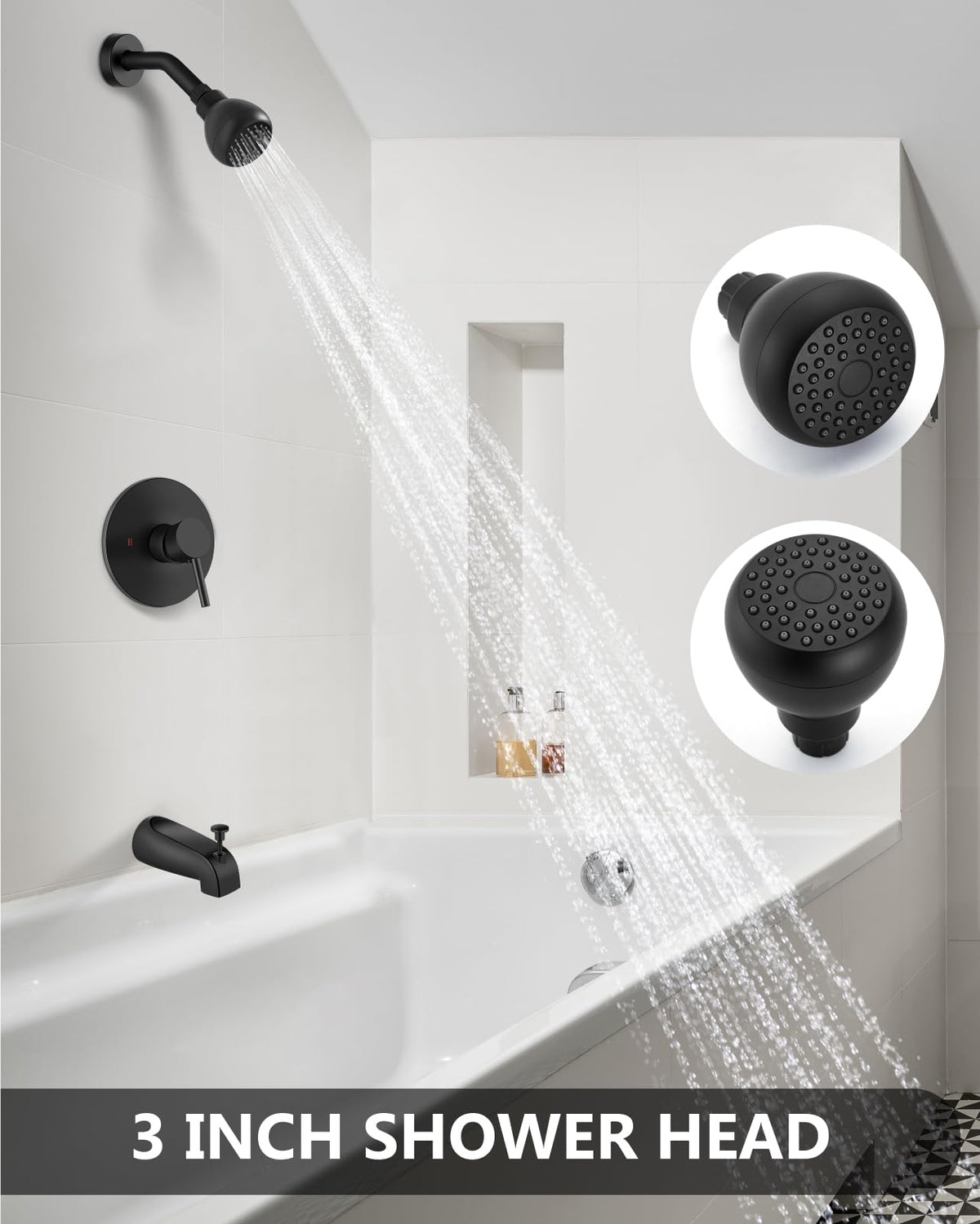 GBBNE 360-degree rainfall shower head for immersive spray experience