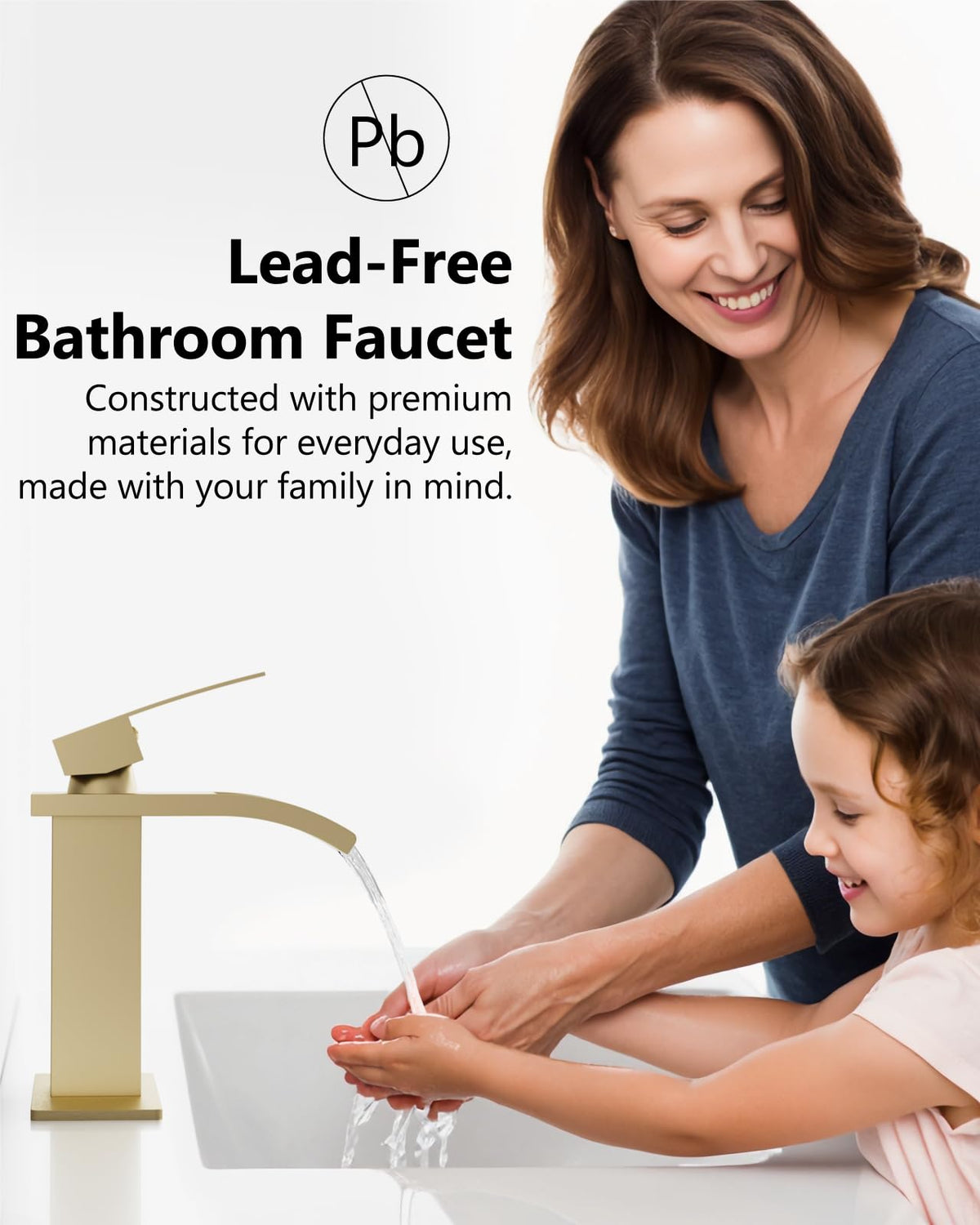 GBBNE Waterfall single-hole design shown for seamless vanity compatibility