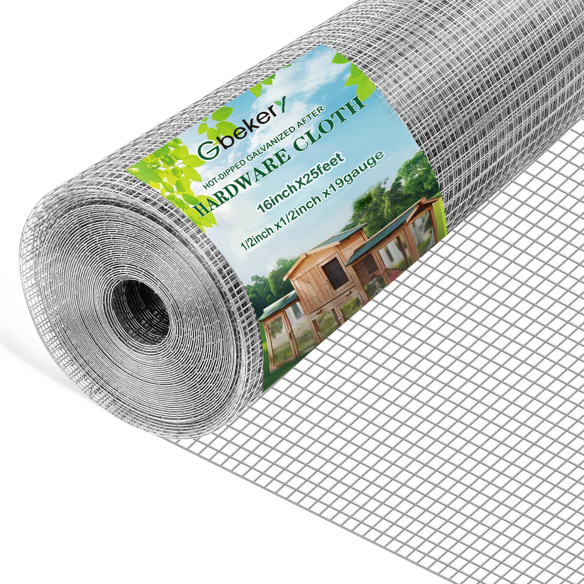 Gbekery hardware cloth with 1/2-inch grid for durable garden fencing.