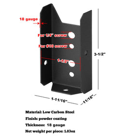GBGS 18-gauge steel brackets provide durable, weather-ready fencing hardware.