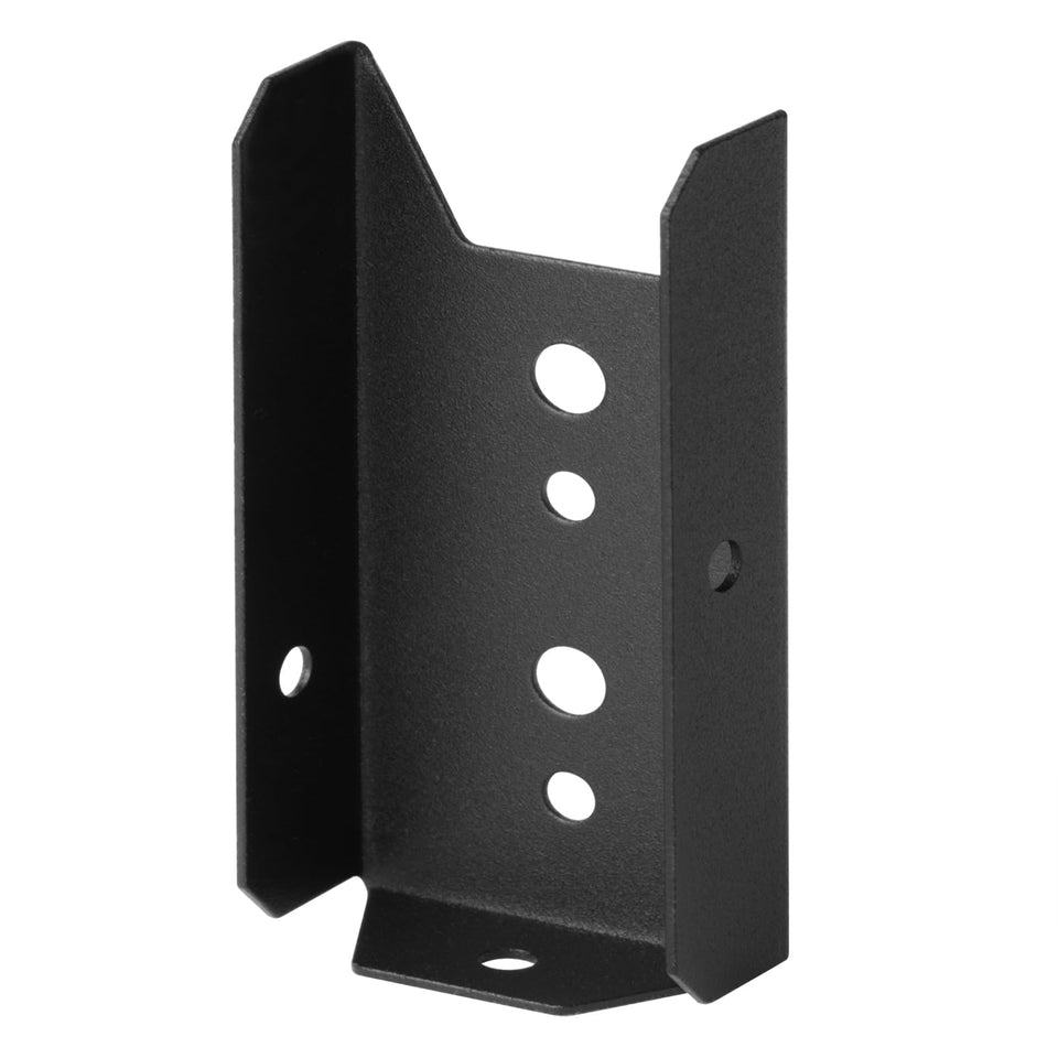 GBGS fence brackets in black finish for sturdy 2x4 rail connections.