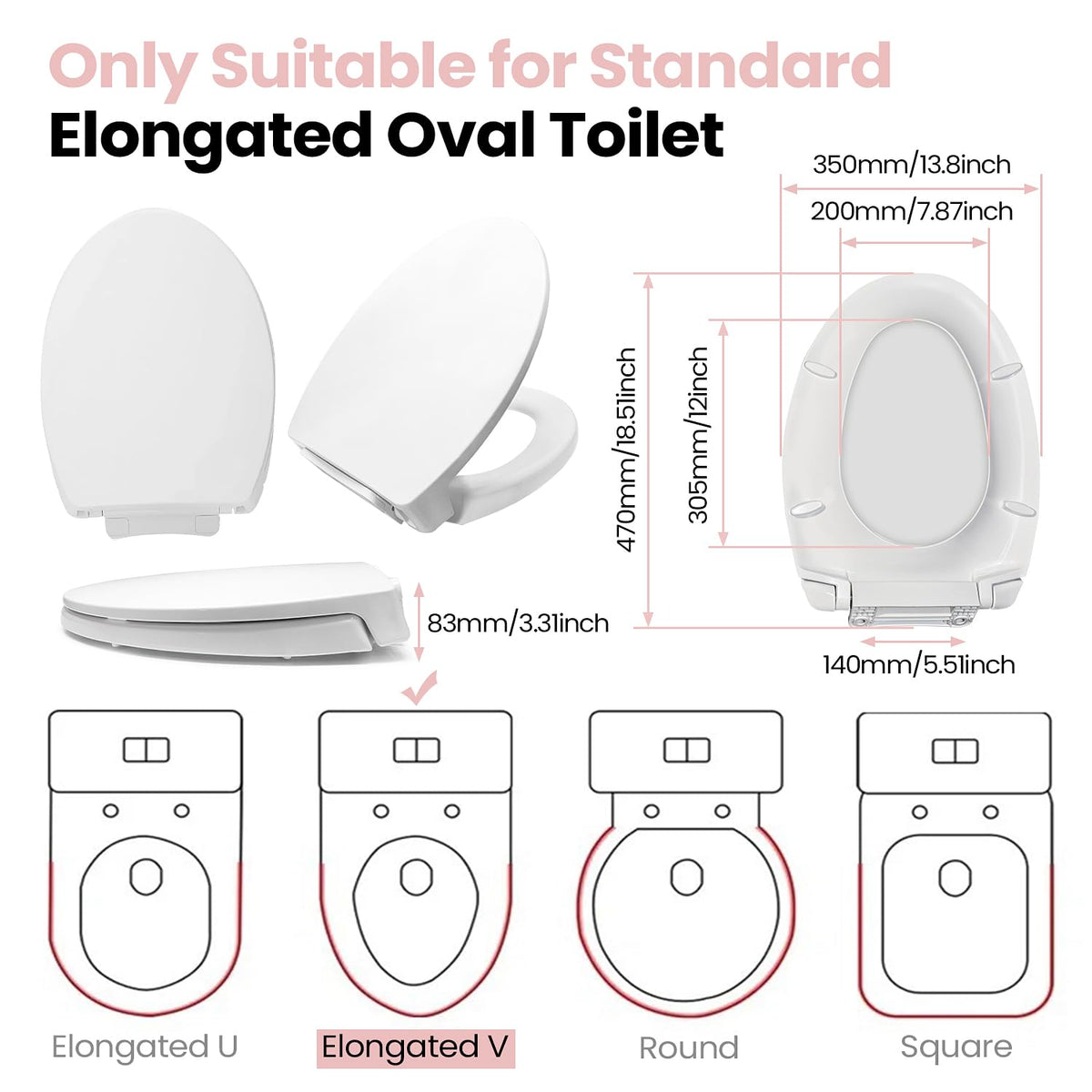 GCBCRIT soft-close hinge system prevents loud slams and finger pinches.