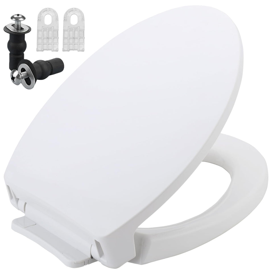 GCBCRIT SS114 elongated seat cotton white with soft-close feature.