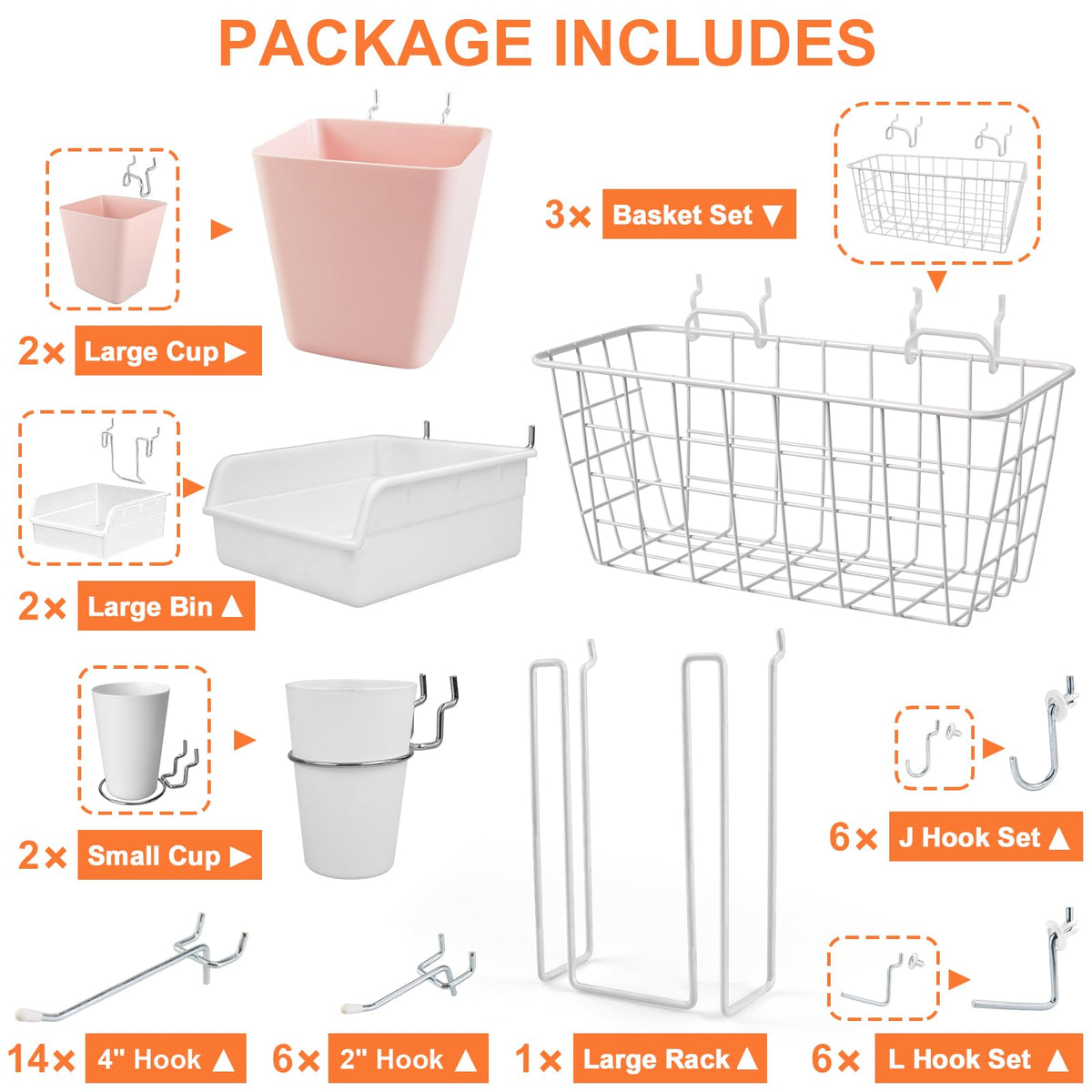 G.CORE pegboard cups small provide quick access to small parts and tools