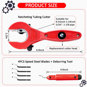 Includes replacement blades set for copper and metal pipes