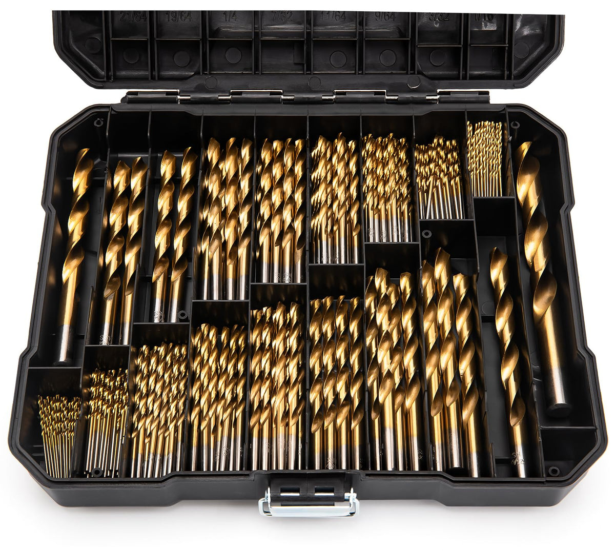 GDLIN 230pcs titanium twist drill bit set with case for easy organization and transport