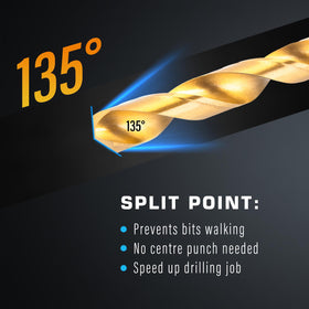 GDLIN HSS titanium coated drill bits in use for metal and wood holes