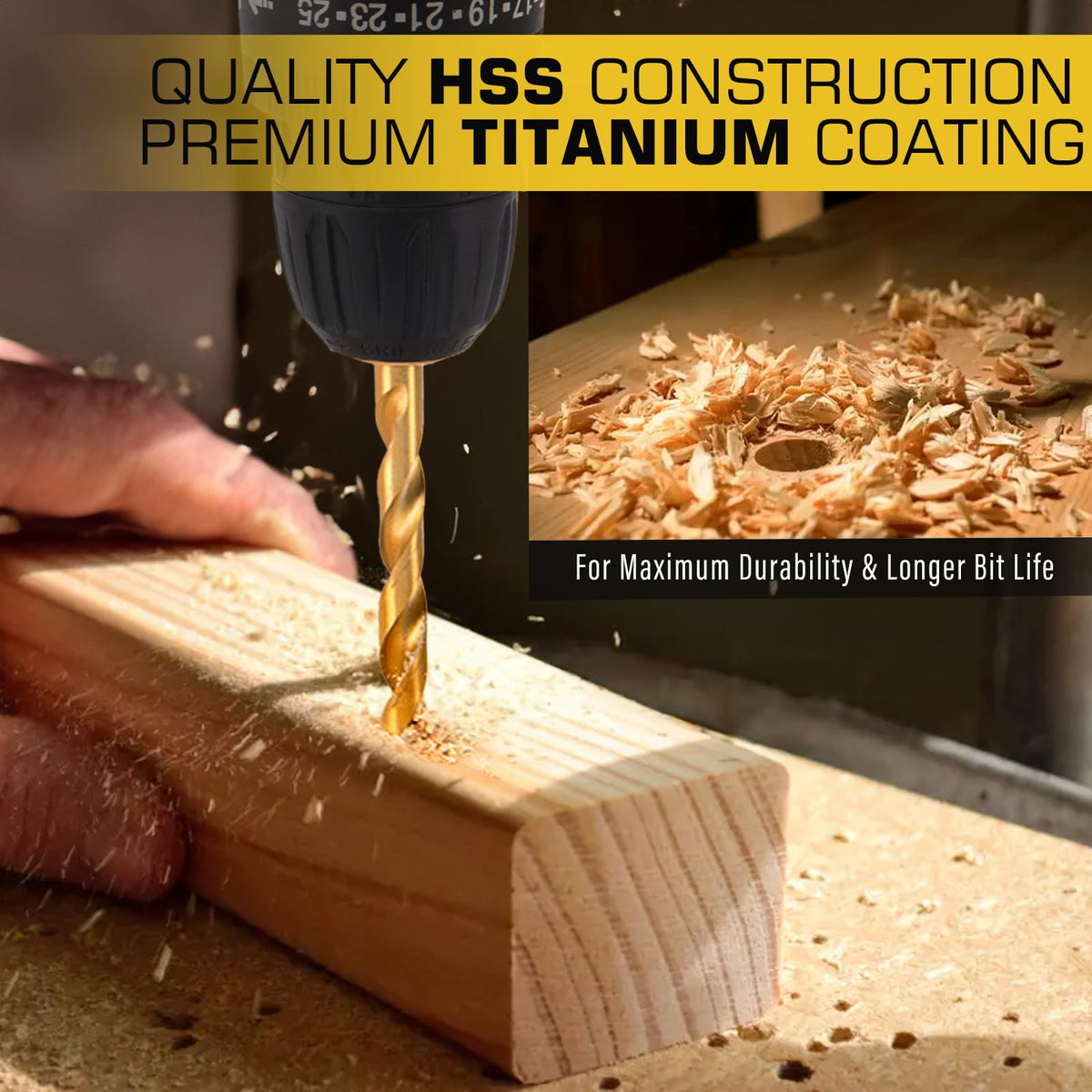 GDLIN titanium coating closeup highlighting durable edges for long lasting drilling