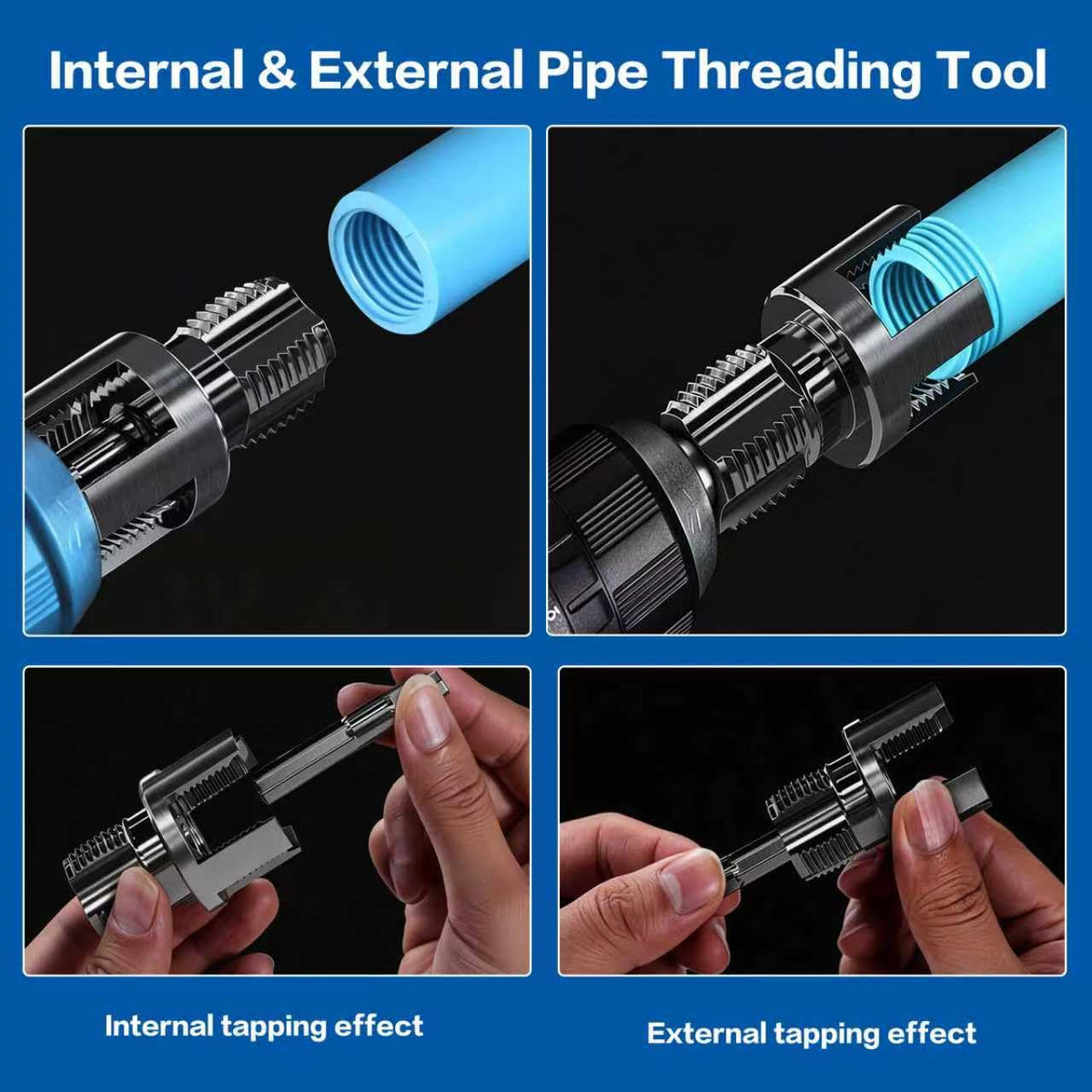 GDMQWSP PVC threader kit ready for drill compatibility across devices.
