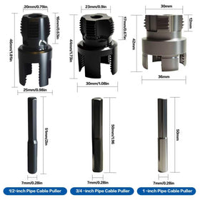 GDMQWSP PVC threader kit with hex shank enables quick changes in drills.