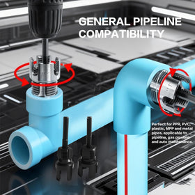 GDMQWSP PVC threader kit supports 1/2, 3/4, and 1 inch pipes for versatility.