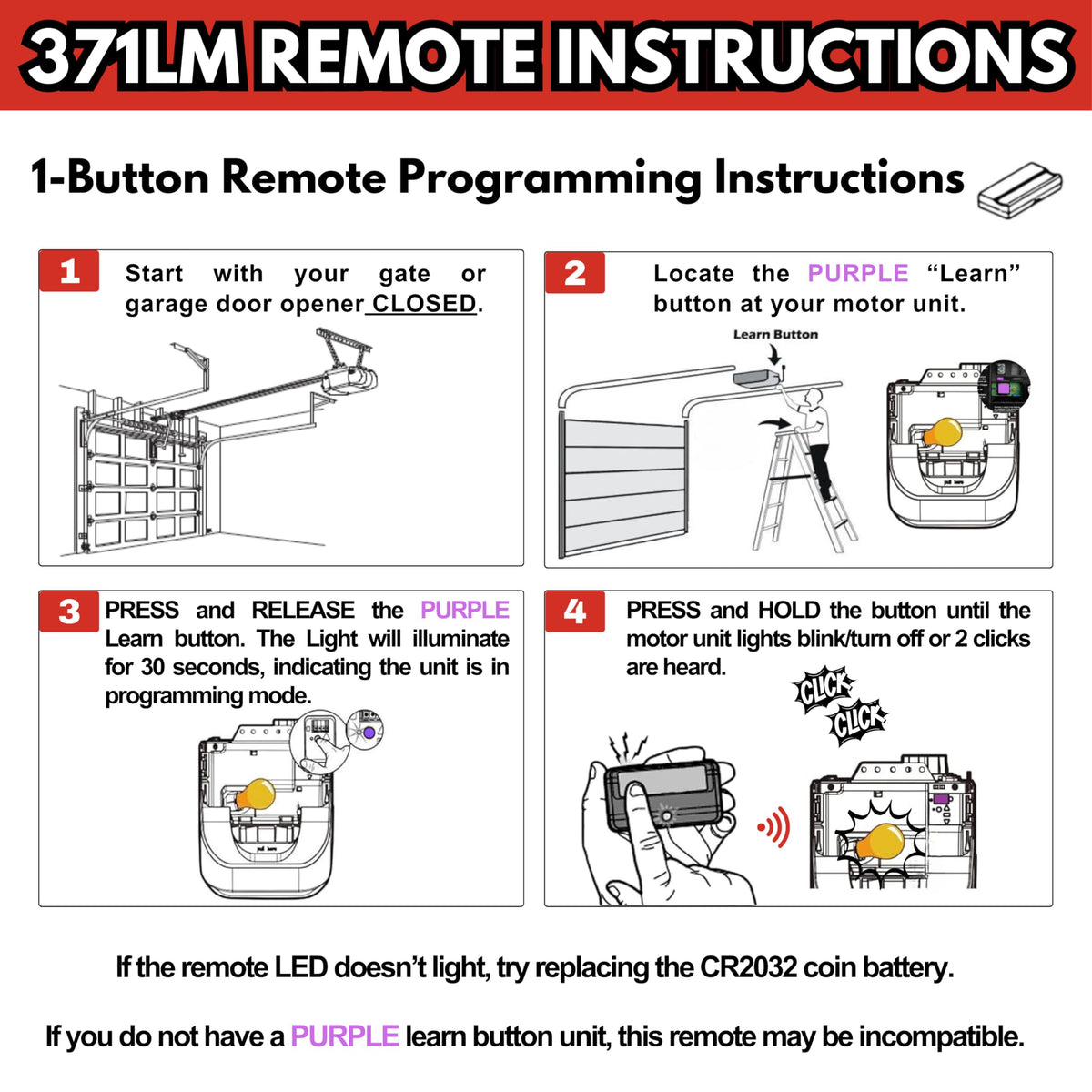 GDR PRO instruction guide simplifies pairing with your opener.
