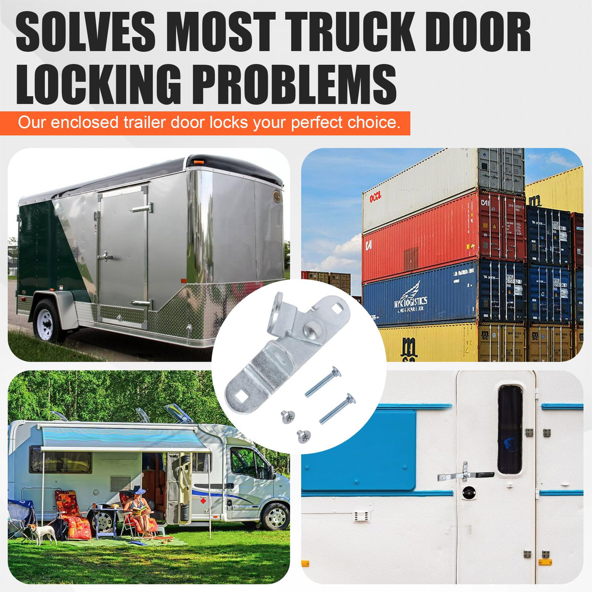 GDW enclosed trailer door hasp installation on a van-style trailer