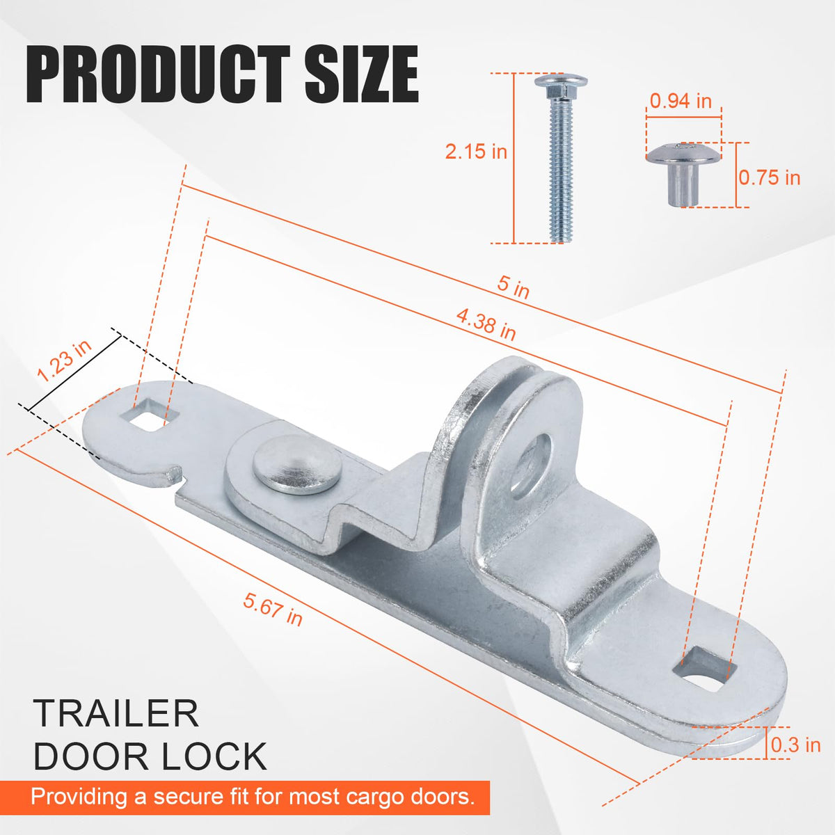 GDW trailer door latch-assembly ready for quick secure installation