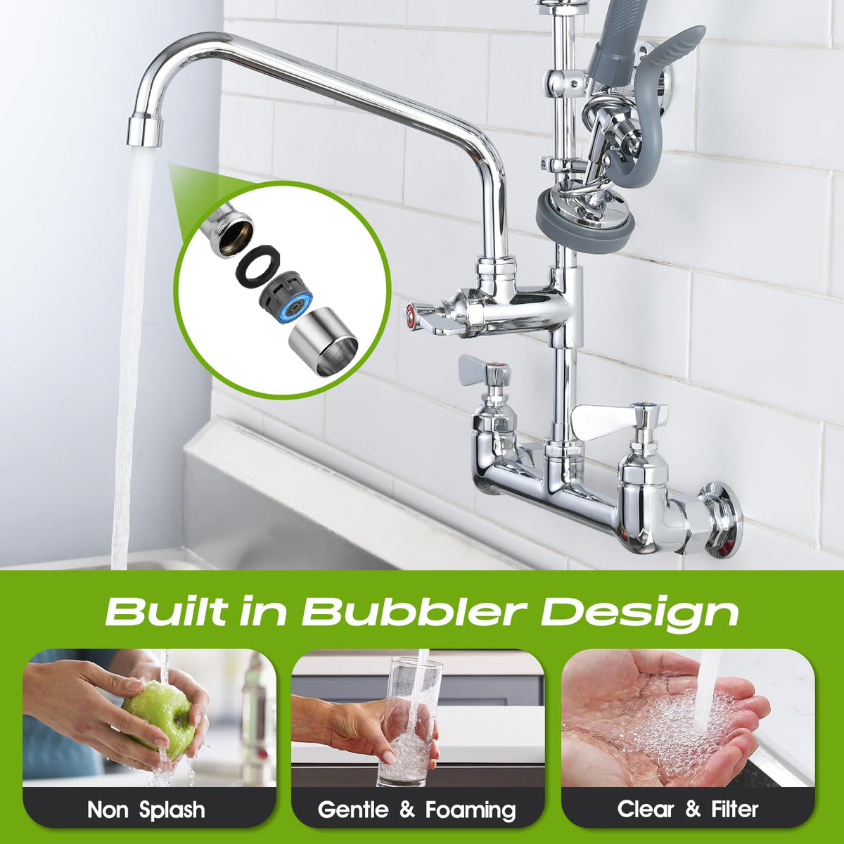 Gdyfdskin rotatable 360-degree swing spout over the sink
