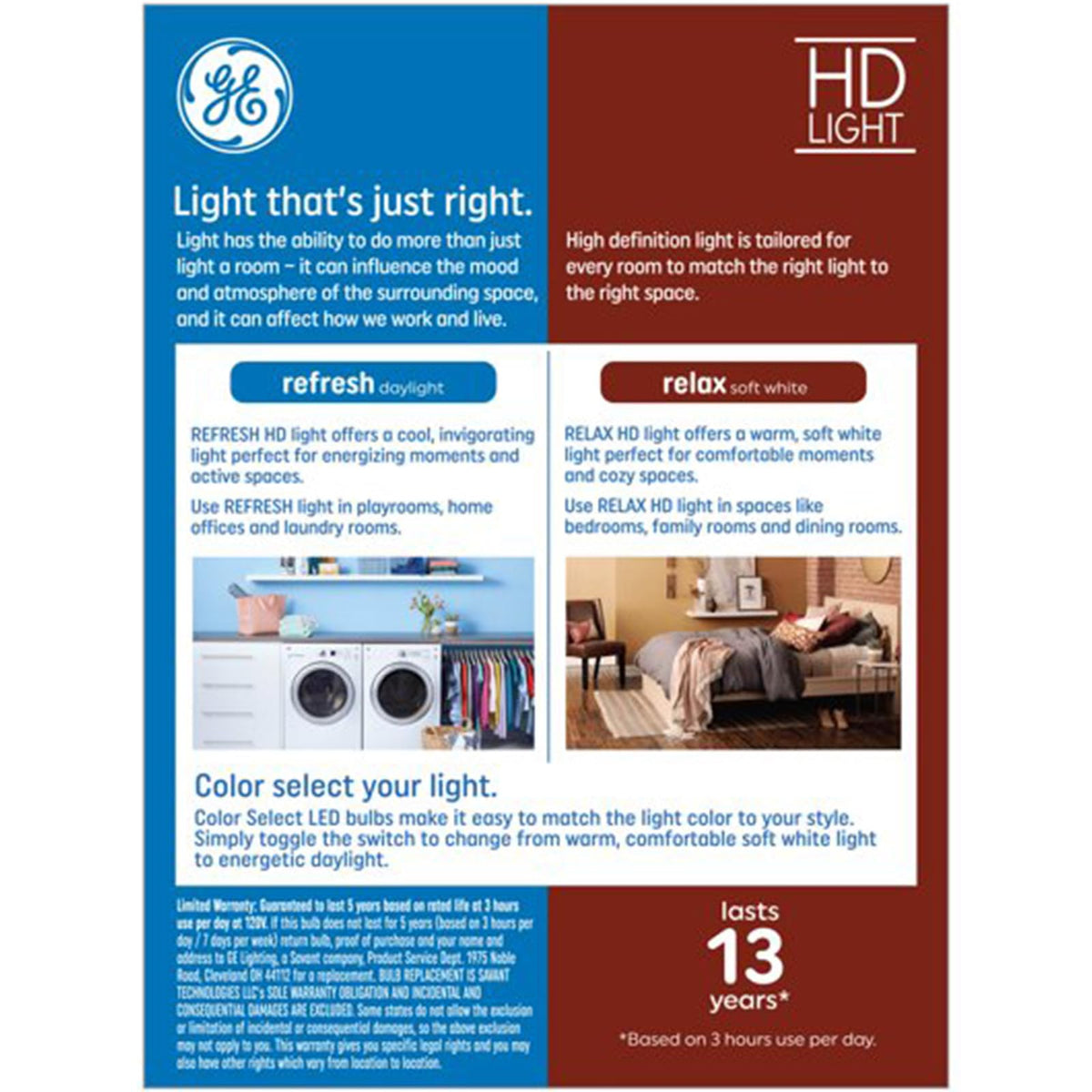GE A19 LED 8W dimmable bulb ready for customizable brightness in living spaces.