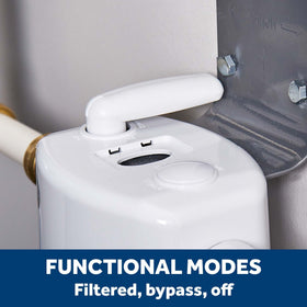 GE basement installation showing discreet filtration system in a utility space