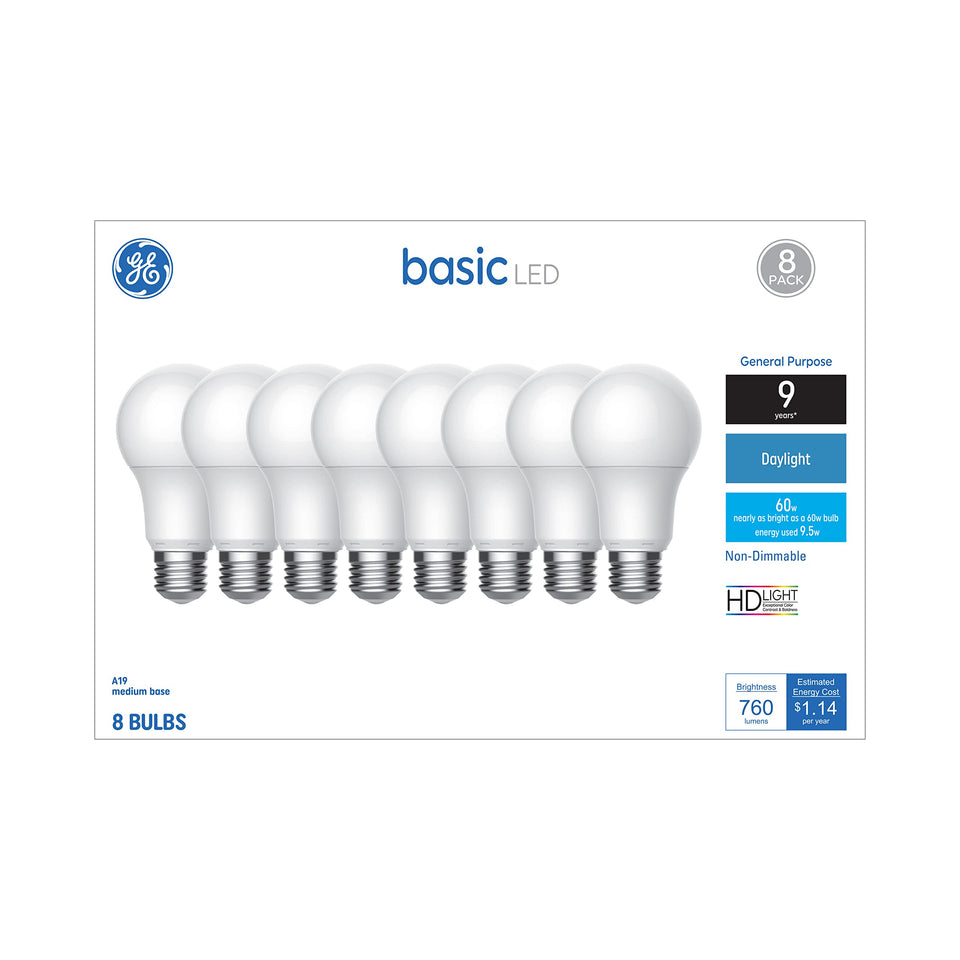 GE Basic Light Bulbs deliver 60W replacement with instant daylight brightness