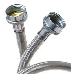 GE braided stainless exterior protects hoses against punctures, supporting long-lasting performance.