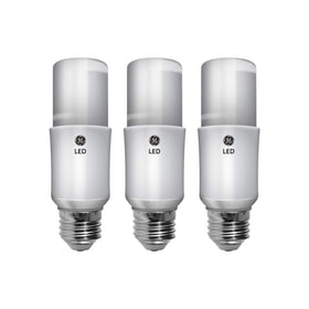 GE Bright Stik front view bulb emits warm Soft White light for cozy rooms.
