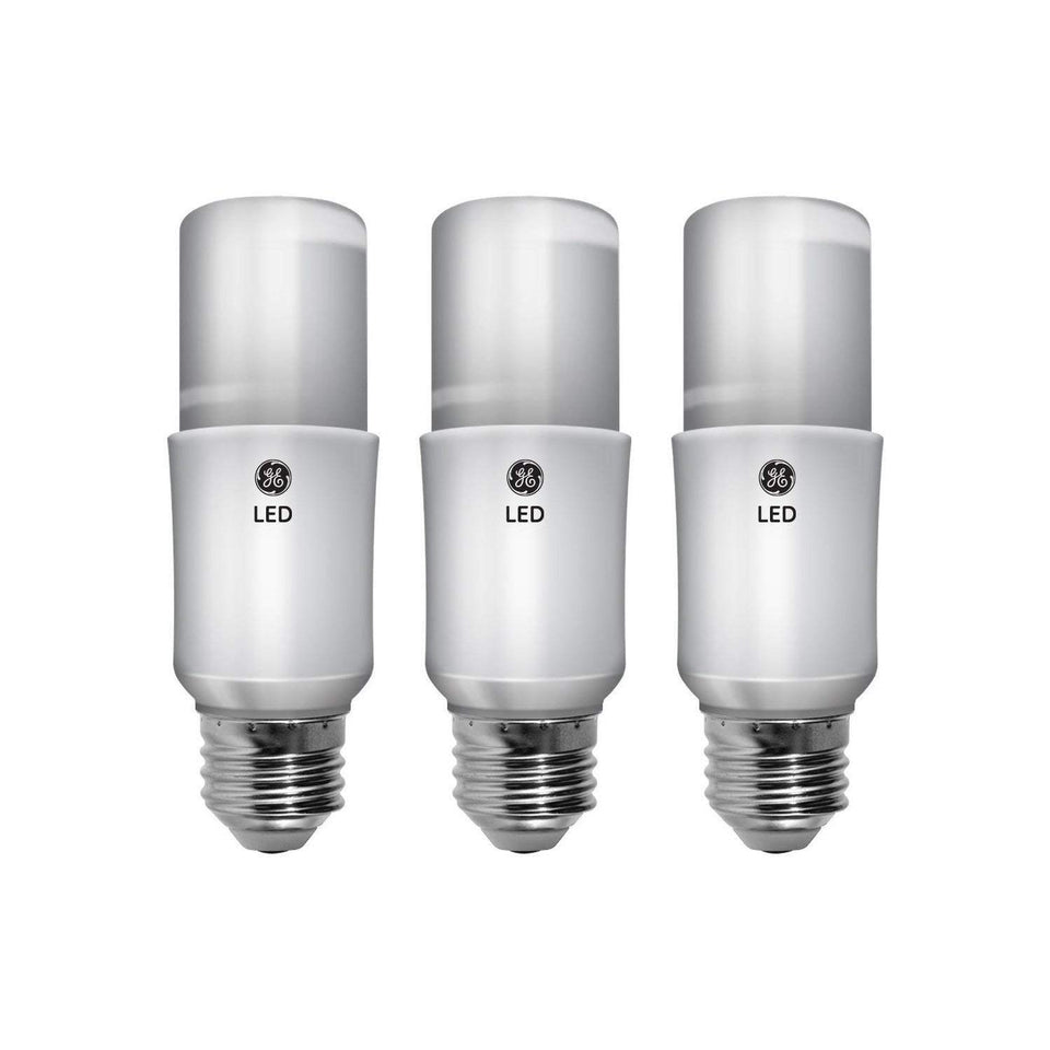 GE Bright Stik front view bulb emits warm Soft White light for cozy rooms.