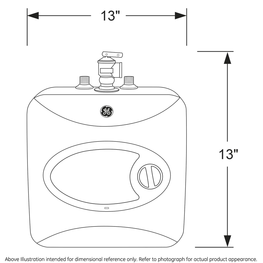 GE compact design saves space in kitchen or cabinet.