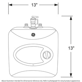 GE compact design saves space in kitchen or cabinet.