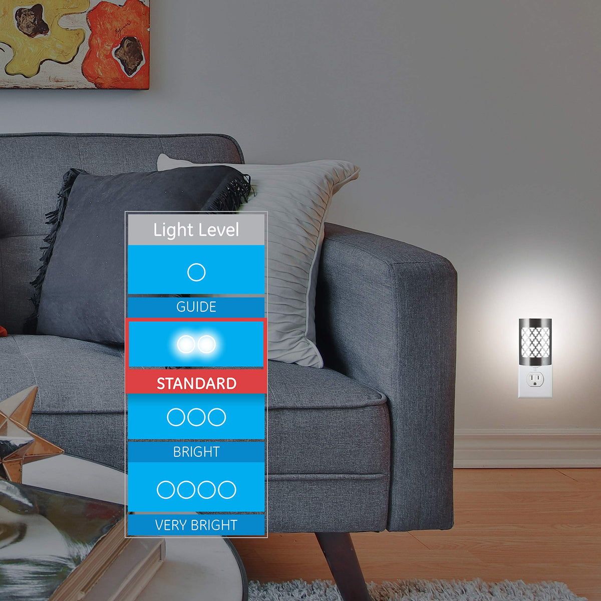 GE CoverLite auto dusk-to-dawn sensor for effortless evenings.