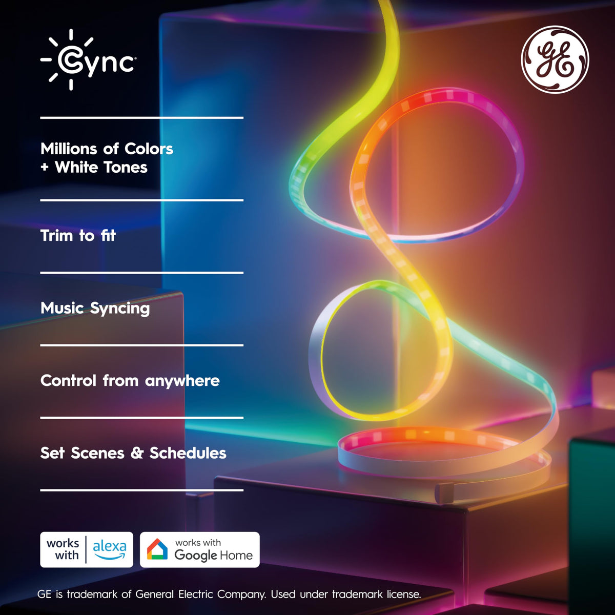 GE Cync color wheel delivering millions of colors for mood lighting.
