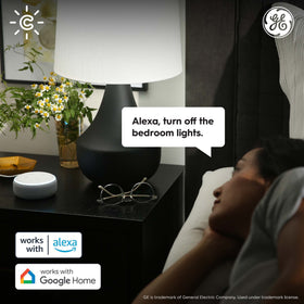 GE Cync strip compatible with Alexa and Google for voice control.