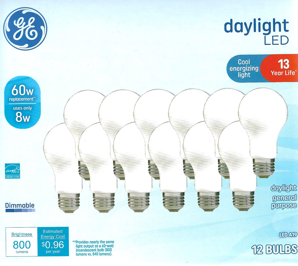 GE Daylight LED bulb emits bright 800 lumens for clear tasks