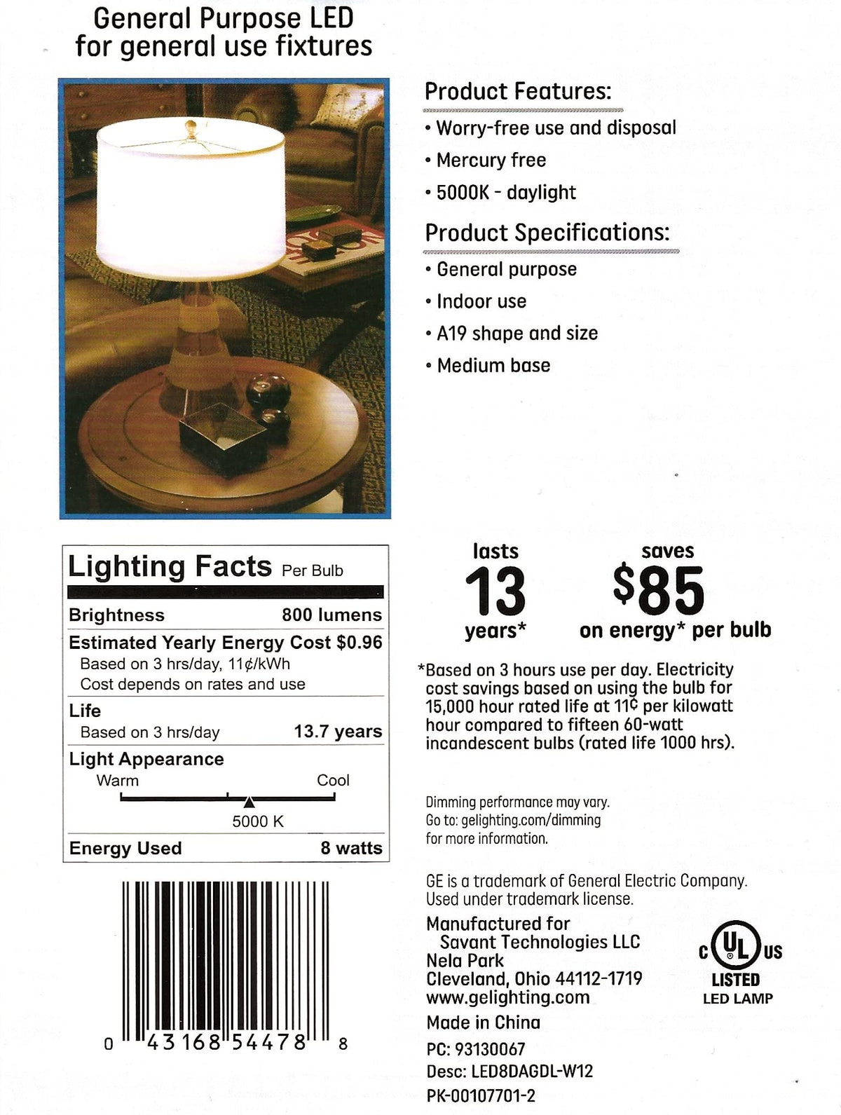 GE Daylight LED pack of 12 bulbs dimmable for customizable lighting