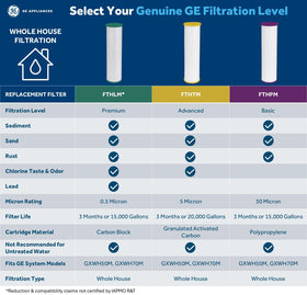 GE FTHTM filter cartridge ready replacement for consistent impurity reduction.