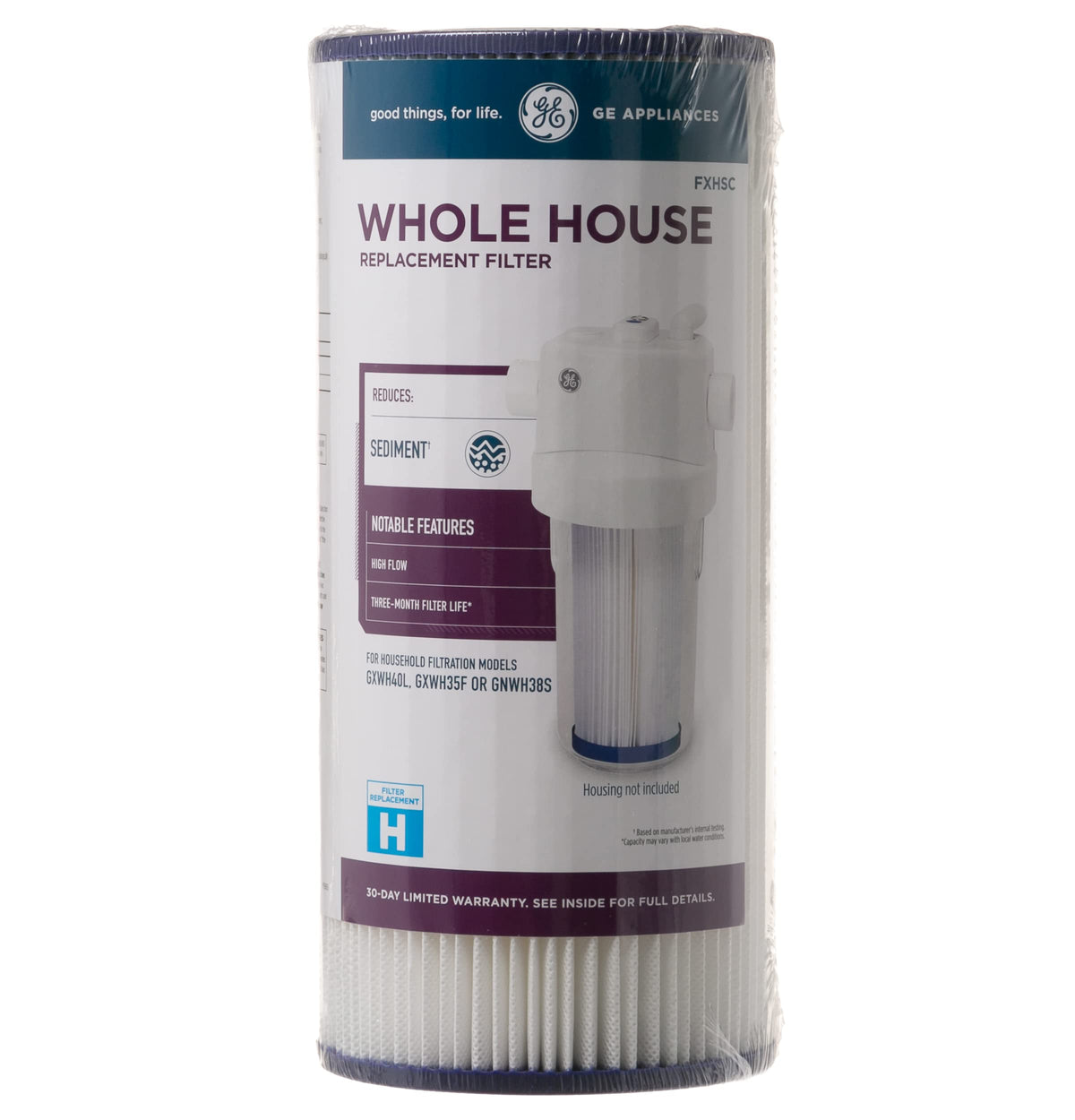 GE FXHSC installed in main water line for whole-home filtration.