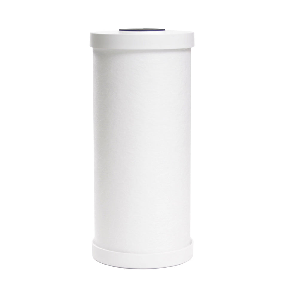 GE FXHTC replacement filter fits 10x4.5 inch systems to reduce chlorine taste.